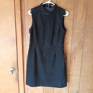Miss Me Black Faux Suede Lace Up Side Sleeveless Dress Womens Large Boho Western